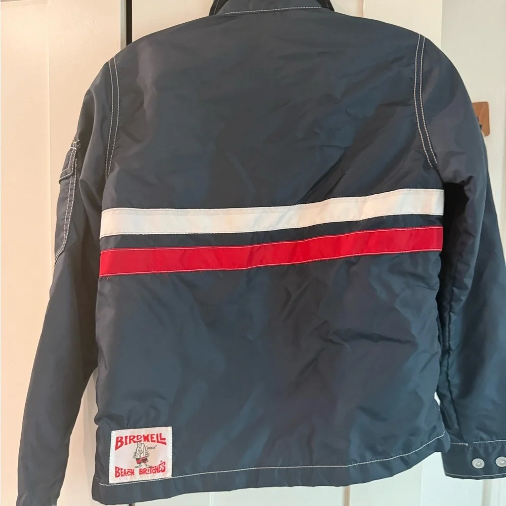 Birdwell Navy Windbreaker with Red and White Stripes - Picture 2 of 2